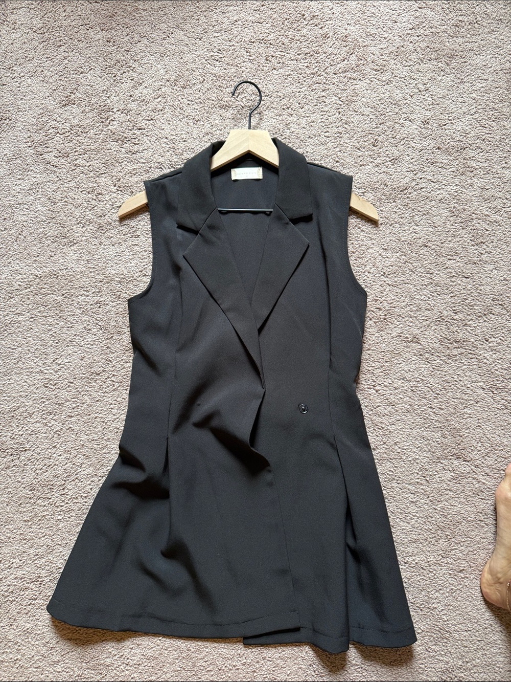Altar'd State Black Sleeveless Blazer Mini Dress